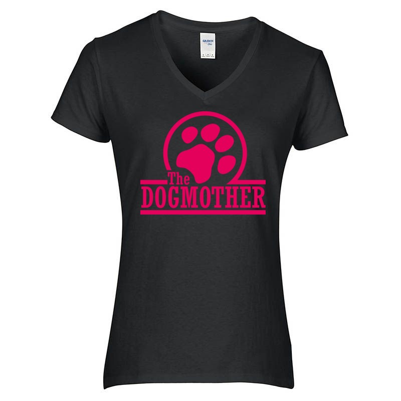 Női V-nyakú póló Dog mother