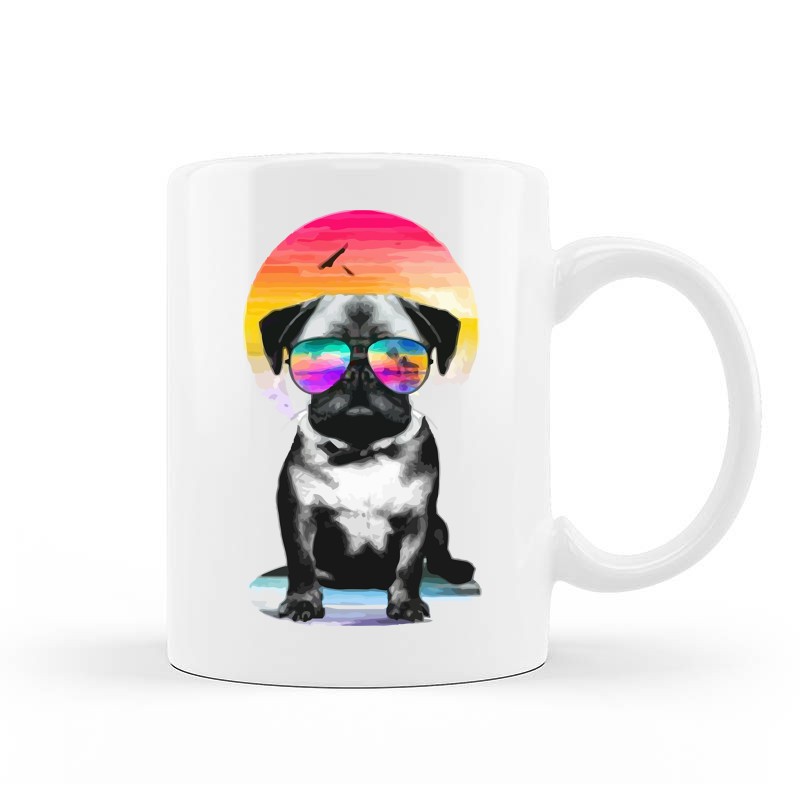 Klasszikus fehér bögre Summer dog