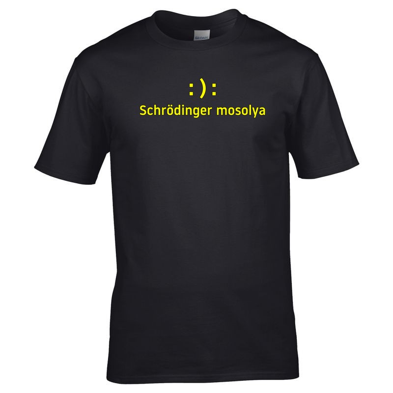 Férfi póló Schrödinger mosolya