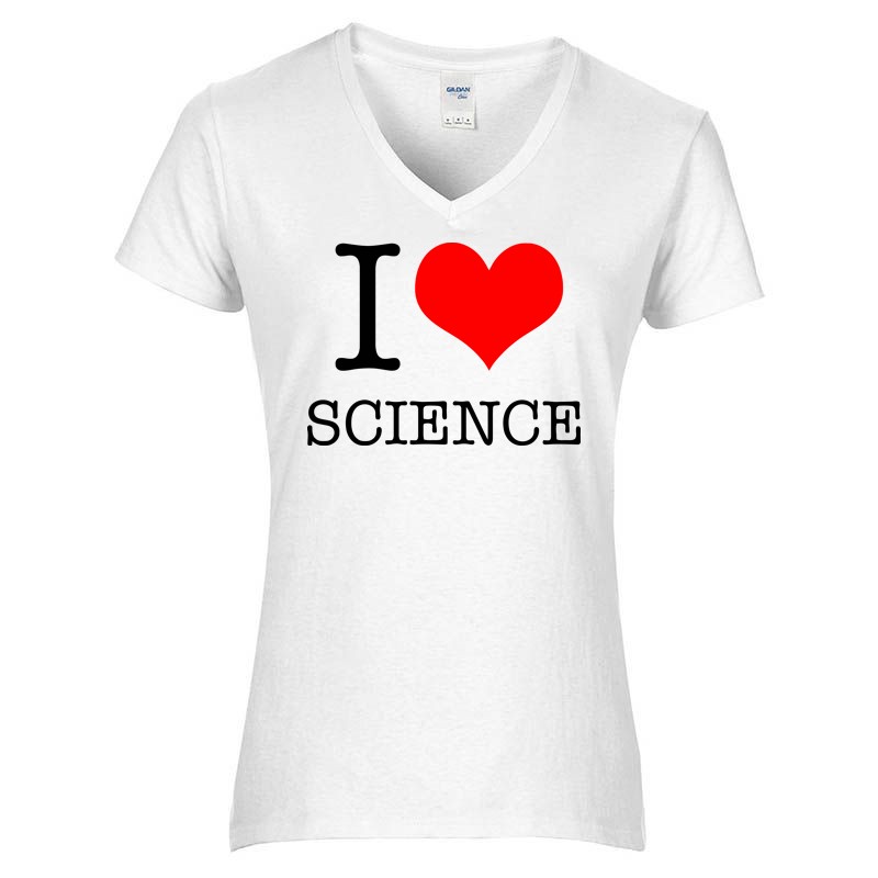 Női V-nyakú póló I Love Science!